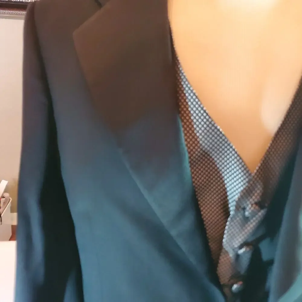 Vito Rufolo Men Tuxedo Dinner Jacket 40R Black Wool Blazer w/ Louis Roth Vest M